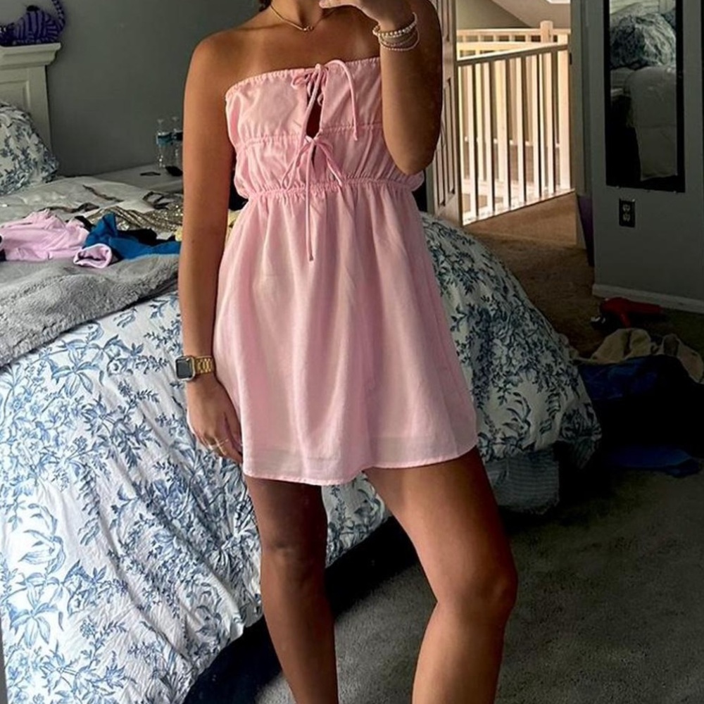 Princess Polly Pink Strapless Sundress Casual